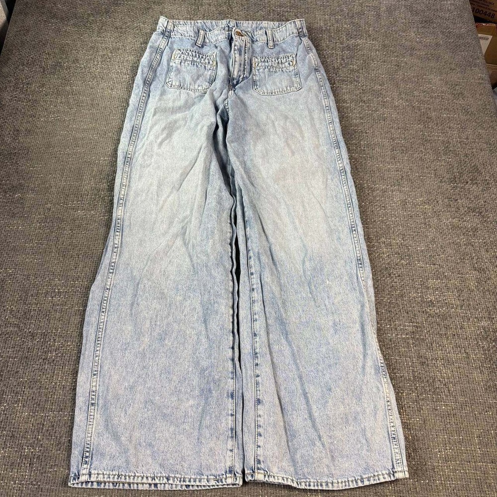 Old Navy High Rise Baggy Wide Leg Jeans Womens 30 Light Acid Wash Y2K 90s